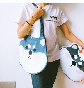 Goofy Face Shiba Inu Love Canvas Handbags-Accessories-Accessories, Bags, Dogs, Shiba Inu-7