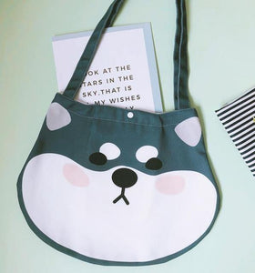 Goofy Face Shiba Inu Love Canvas Handbags-Accessories-Accessories, Bags, Dogs, Shiba Inu-8