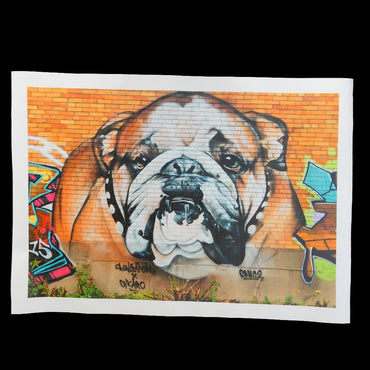 OWNPET Poster sur toile Bulldog Boxer - Décoration murale pour salon, chambre à coucher - Style cadre - 50 x 75 cm