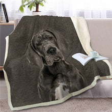 Load image into Gallery viewer, Great Dane Love Soft Warm Fleece Blanket-Home Decor-Blankets, Dogs, Great Dane, Home Decor-17