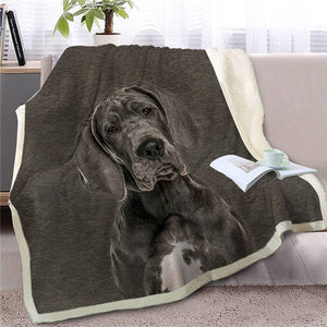 Great Dane Love Soft Warm Fleece Blanket-Home Decor-Blankets, Dogs, Great Dane, Home Decor-17