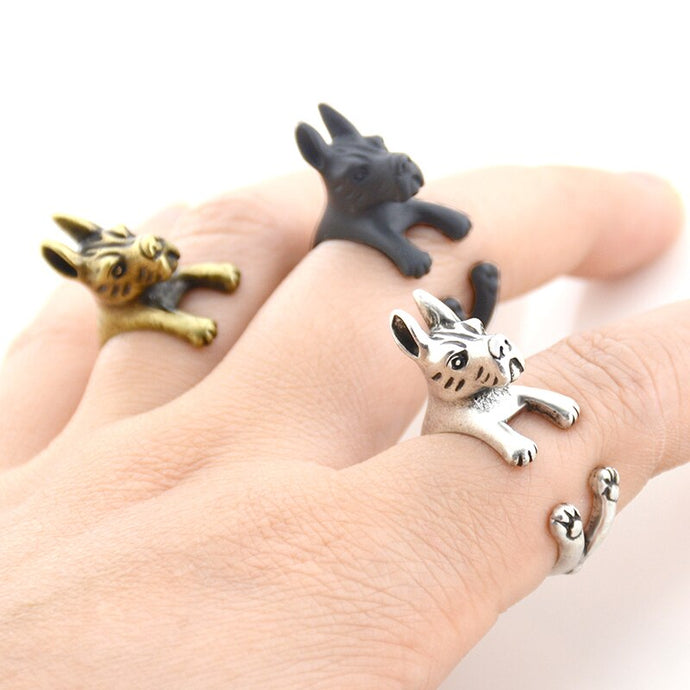 3D Great Dane Finger Wrap Rings-Dog Themed Jewellery-Dogs, Great Dane, Jewellery, Ring-1