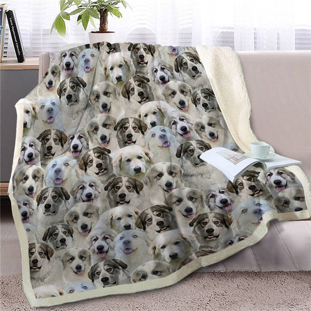 Image of great pyrenees blanket in infinite great pyrenees in all colors design