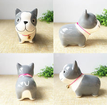 Load image into Gallery viewer, Grey Dog Love Ceramic Car Dashboard / Office Desk Ornament FigurineHome Decor