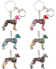 Load image into Gallery viewer, Beautiful Greyhound Love Enamel Keychains-Accessories-Accessories, Dogs, Greyhound, Keychain, Whippet-1