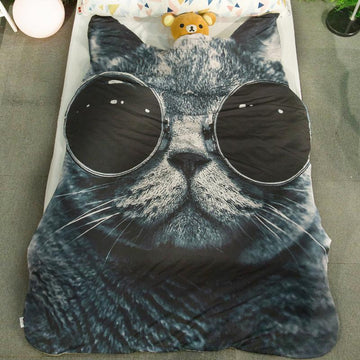 Doggo Shaped Warm Throw BlanketHome DecorCat with ShadesLarge