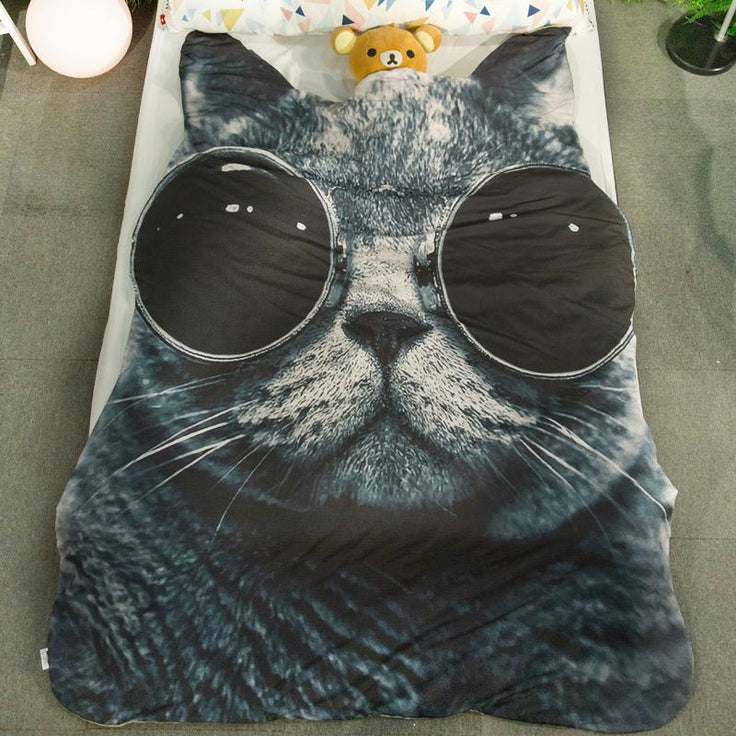 Doggo Shaped Warm Throw BlanketHome DecorCat with ShadesLarge