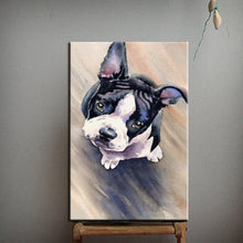 Load image into Gallery viewer, Hand Painted Curious Boston Terrier Canvas Art Oil PaintingHome DecorSmall