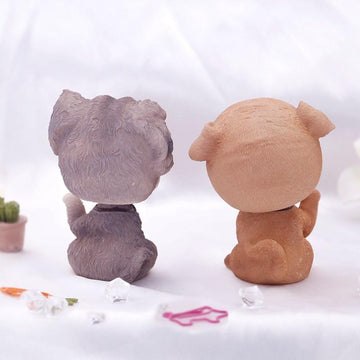 Hand Waving Schnauzer and Pug Miniature Car BobbleheadsCar Accessories