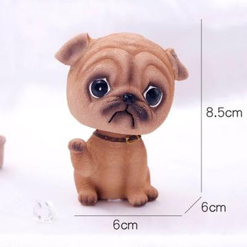 Image of a cutest waving Pug bobblehead
