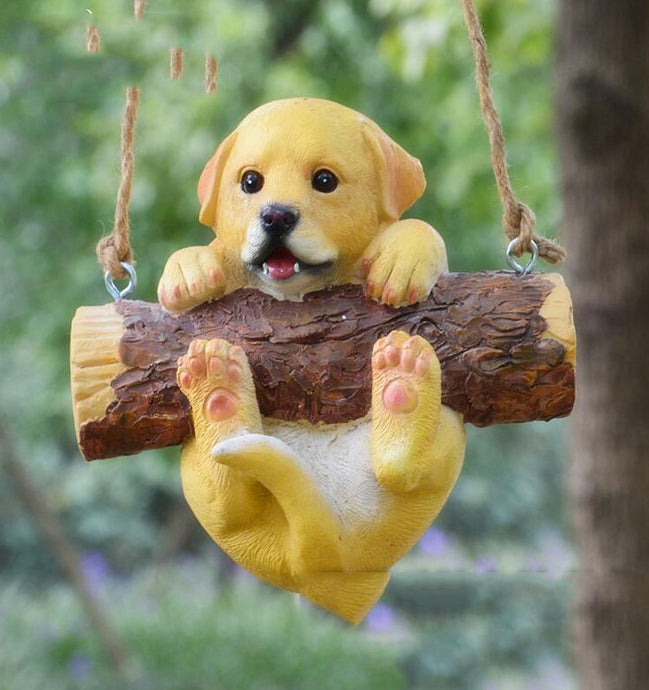 Hanging Yellow Labrador Garden Statue-Home Decor-Dogs, Home Decor, Labrador, Statue-1