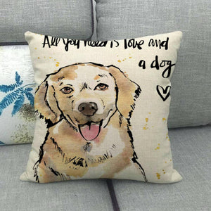 Happiness is a Beagle Cushion Cover-Home Decor-Beagle, Cushion Cover, Dogs, Home Decor-Golden Retriever - All You Need-10