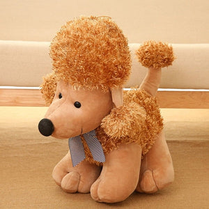 Happy Plush Poodle Stuffed Animals-Soft Toy-Dogs, Home Decor, Poodle, Soft Toy, Stuffed Animal-Dark Khaki-3