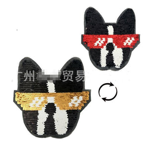 Hipster Boston Terrier Sew On PatchApparel