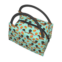 Load image into Gallery viewer, Image of a Doxie lunch bag in an adorable Hotdog Doxie design