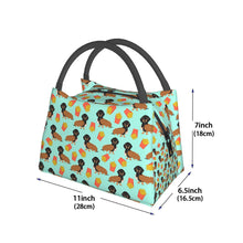 Load image into Gallery viewer, Image of a Weiner dog lunch bag in the cutest Hotdog Weiner dog design