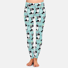 Load image into Gallery viewer, Front image of a lady wearing hug me boston terrier leggings