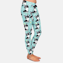 Load image into Gallery viewer, Side image of a lady wearing hug me boston terrier leggings