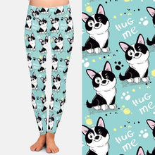 Load image into Gallery viewer, Image of a lady wearing hug me boston terrier leggings