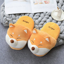 Load image into Gallery viewer, Husky and Shiba Inu Love Warm Indoor Slippers-Footwear-Dogs, Footwear, Shiba Inu, Siberian Husky, Slippers-14