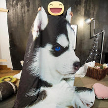 Load image into Gallery viewer, An image of a beautiful Siberian Husky blanket with a Siberiaan Husky design