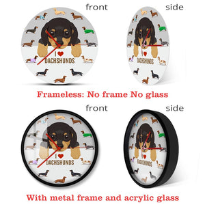 Image of i heart dachshund clock collage