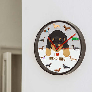 Image of i heart dachshund clock