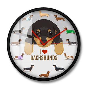 Image of i heart dachshunds clock