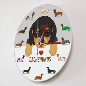 Image of i heart dachshunds wall clock