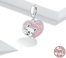 Load image into Gallery viewer, I Heart French Bulldogs Silver Pendant-Dog Themed Jewellery-Dogs, French Bulldog, Jewellery, Pendant-6
