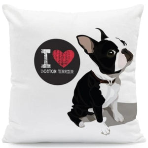 I Heart My Beagle Cushion CoverCushion CoverOne SizeBoston Terrier - Standing
