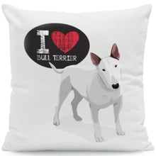 Load image into Gallery viewer, I Heart My Boston Terrier Cushion CoversCushion CoverOne SizeBull Terrier - White BG