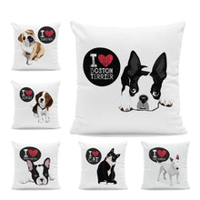 Load image into Gallery viewer, I Heart My Boston Terrier Cushion CoversCushion Cover