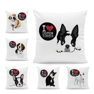 I Heart My Bull Terrier Cushion CoversCushion Cover