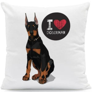 I Heart My Bull Terrier Cushion CoversCushion CoverOne SizeDoberman