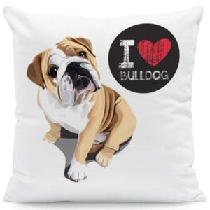 I Heart My French Bulldog Cushion CoverCushion CoverOne SizeEnglish Bulldog