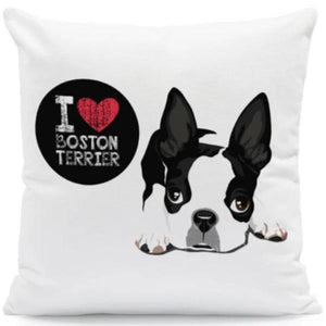 I Heart My Teacup Chihuahua Cushion CoverCushion CoverOne SizeBoston Terrier