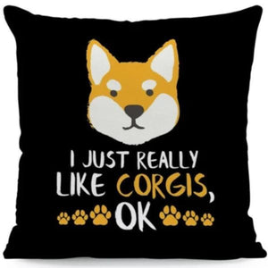 I Just Really Like Golden Retrievers OK Cushion CoverCushion CoverOne SizeCorgi - Face