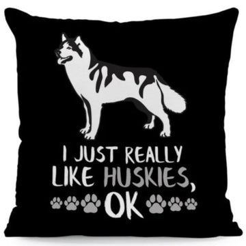 I Just Really Like Shibas OK Cushion CoverCushion CoverOne SizeHusky - White