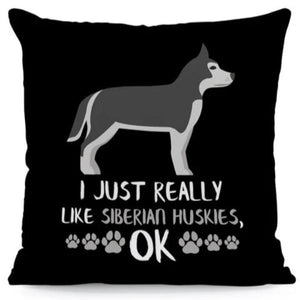 I Just Really Like Tibetan Mastiffs OK Cushion CoverCushion CoverOne SizeHusky - Silver