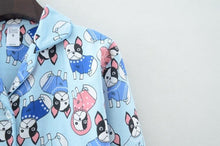 Load image into Gallery viewer, Image of boston terrier pajamas for women - view of the top