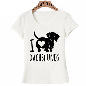 I Love Dachshunds Womens T Shirt-Apparel-Apparel, Dachshund, Dogs, Shirt, T Shirt, Z1-2