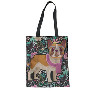 I Love Frenchies Canvas Tote Handbags-Accessories-Accessories, Bags, Dogs, French Bulldog-10