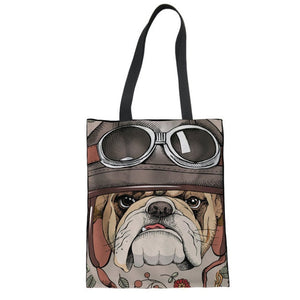 I Love Frenchies Canvas Tote Handbags-Accessories-Accessories, Bags, Dogs, French Bulldog-8