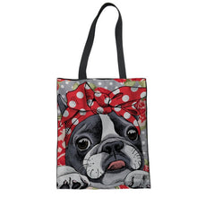 Load image into Gallery viewer, I Love Frenchies Canvas Tote Handbags-Accessories-Accessories, Bags, Dogs, French Bulldog-9
