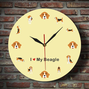 I Love My Beagle Wall Clock-Home Decor-Beagle, Dogs, Home Decor, Wall Clock-11