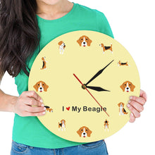 Load image into Gallery viewer, I Love My Beagle Wall Clock-Home Decor-Beagle, Dogs, Home Decor, Wall Clock-2