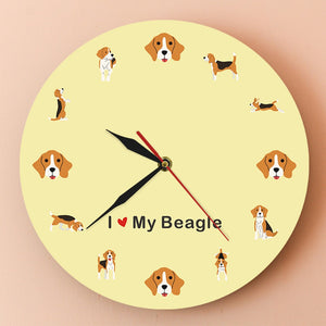 I Love My Beagle Wall Clock-Home Decor-Beagle, Dogs, Home Decor, Wall Clock-No Frame-1