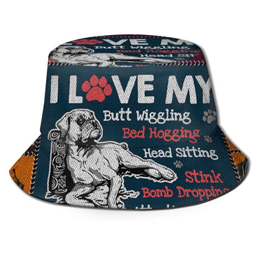 I Love My Boxer Bucket Hat