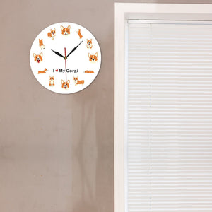 I Love My Corgi Wall Clock-Home Decor-Corgi, Dogs, Home Decor, Wall Clock-13